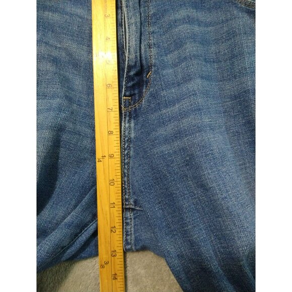 Levis 505 Jeans Womens 16 Blue Denim Straight Leg High Rise Medium Wash Stretch - Picture 4 of 10